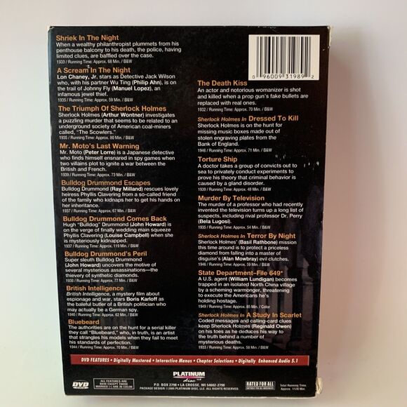 Mystery Classics Sherlock Holmes (DVD, 2005, 4-Disc Set) 16 Feature Films - Picture 2 of 12